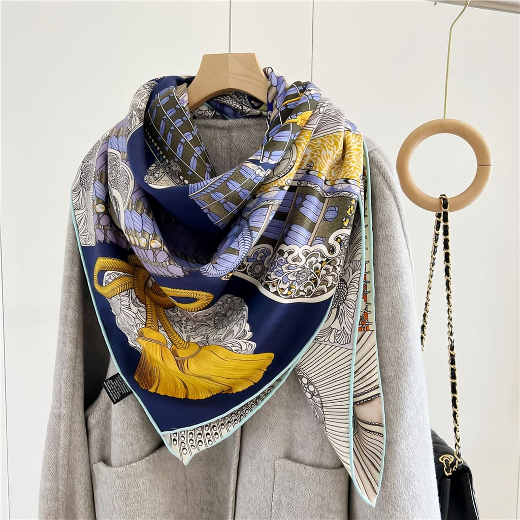 MaraSilk Pure Mulberry Silk-Wool Scarf - Square MS825