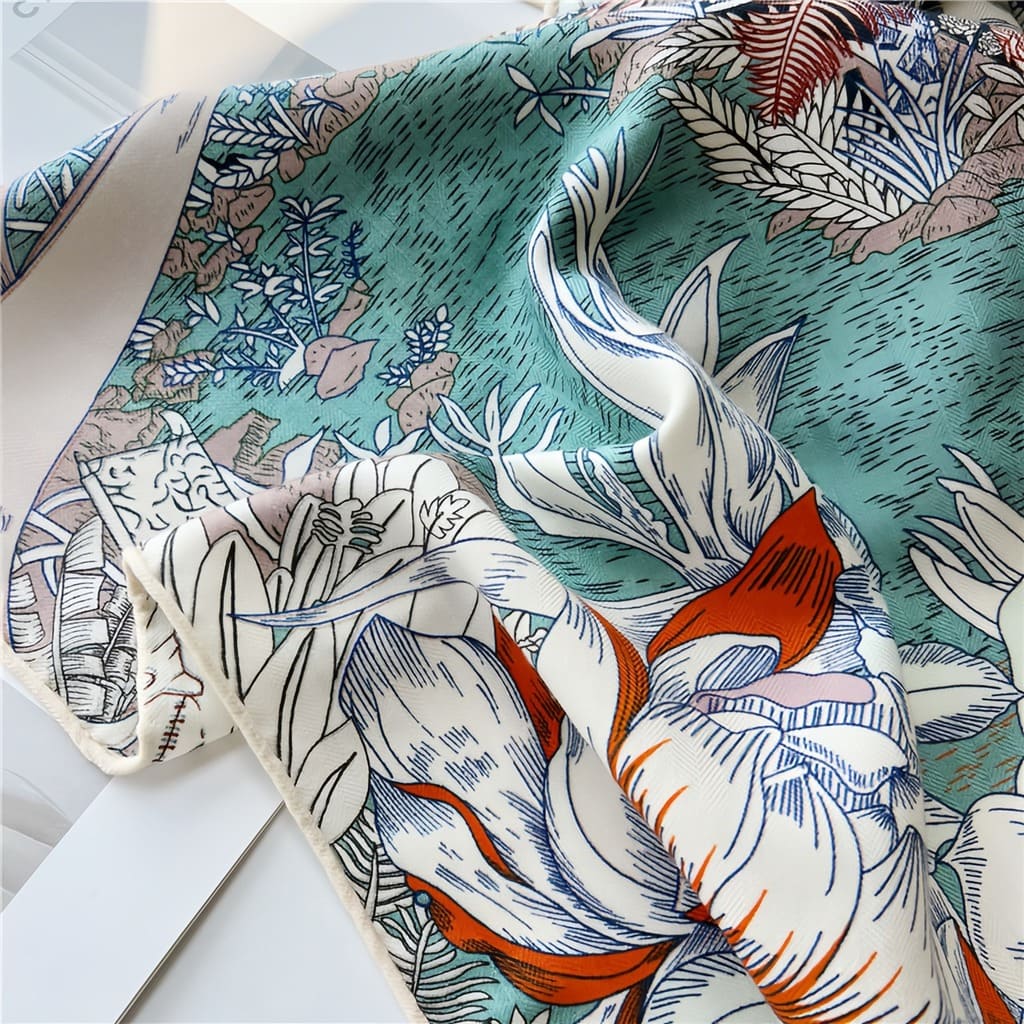 MaraSilk Pure Mulberry Silk-Wool Scarf - Square MS825