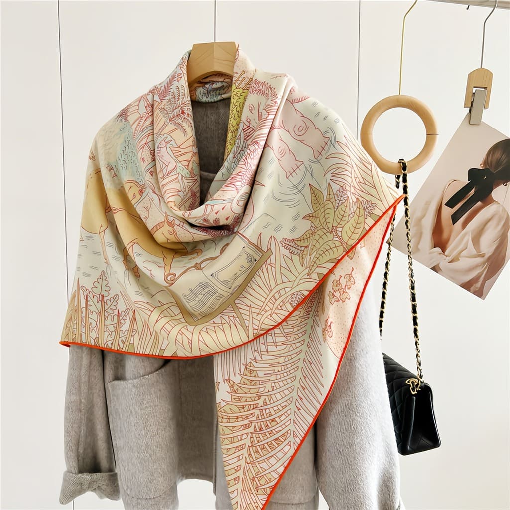 MaraSilk Pure Mulberry Silk-Wool Scarf - Square MS825