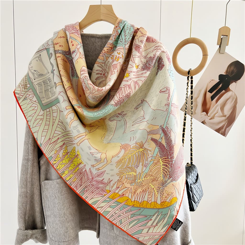 MaraSilk Pure Mulberry Silk-Wool Scarf - Square MS825