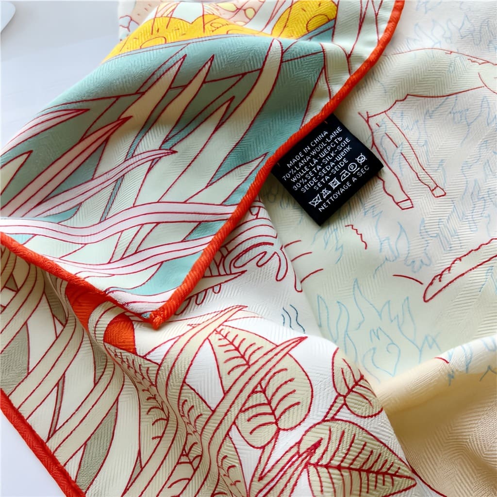 MaraSilk Pure Mulberry Silk-Wool Scarf - Square MS825