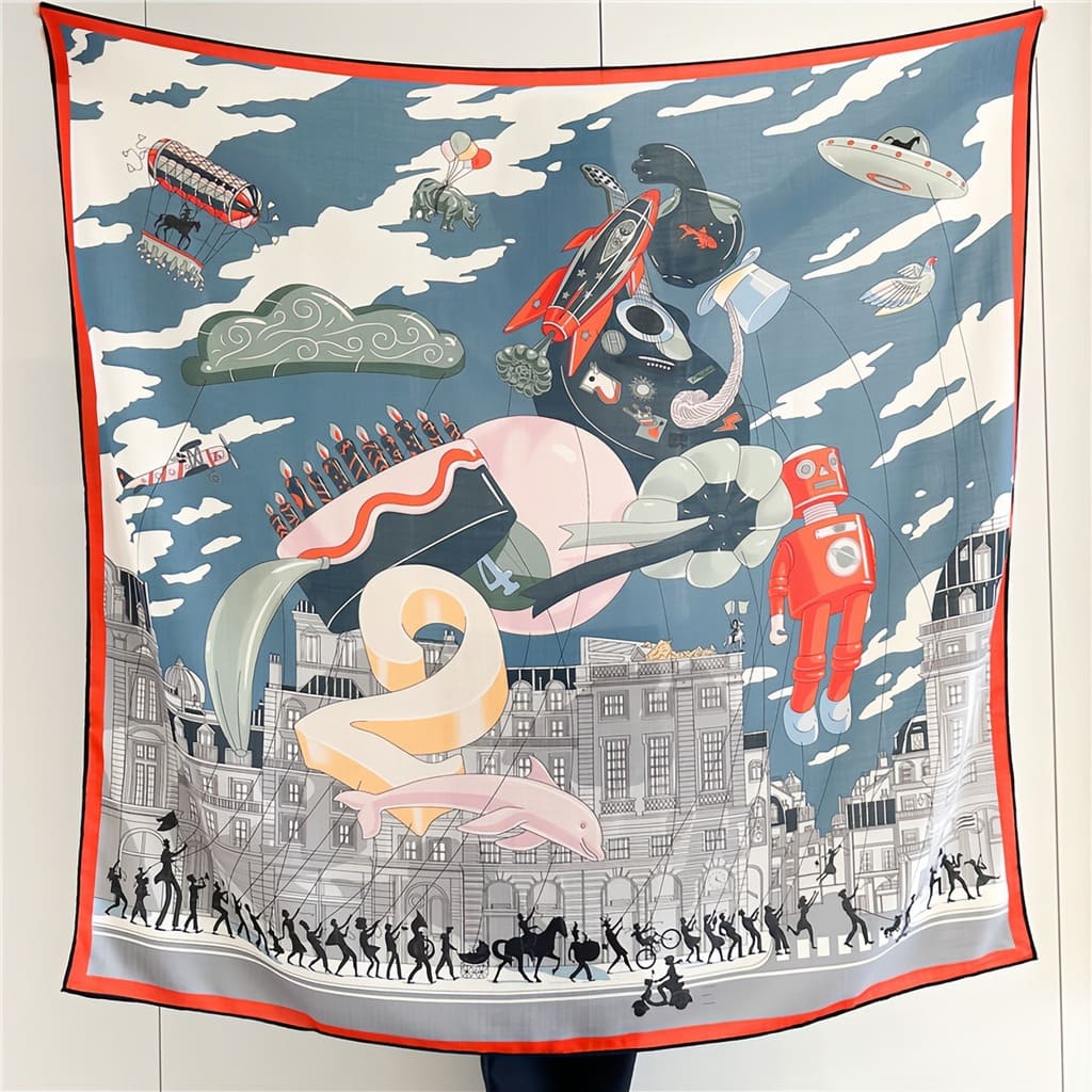 MaraSilk Pure Mulberry Silk-Wool Scarf - Square MS827