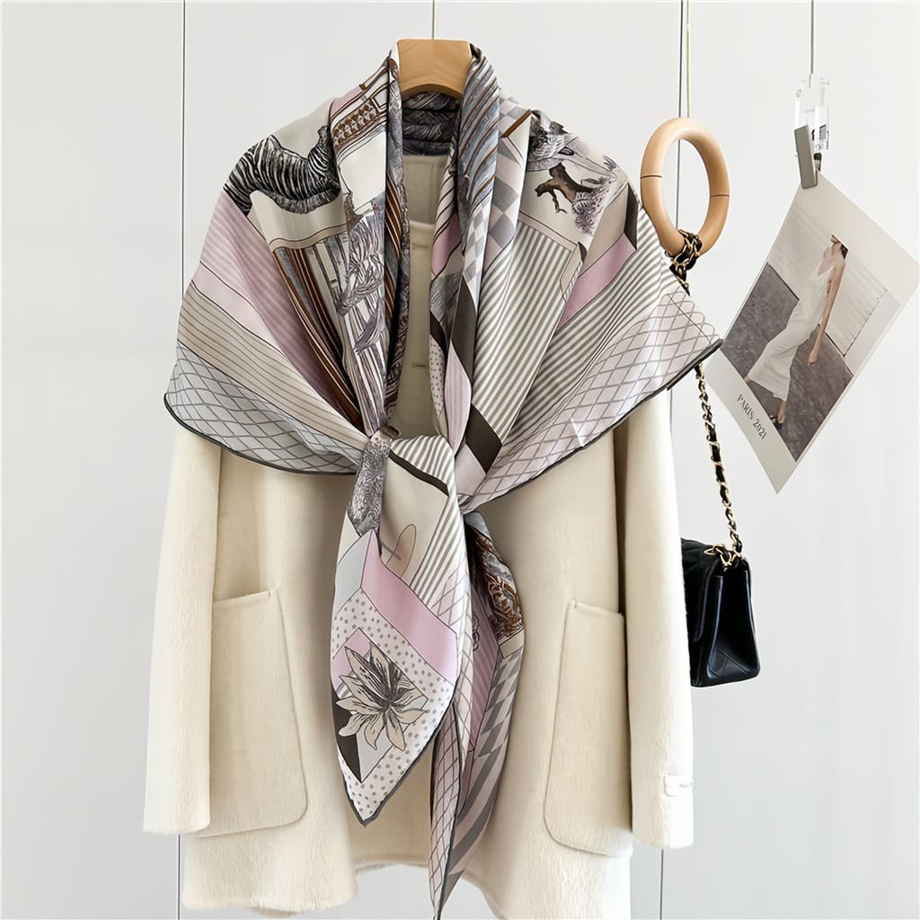 MaraSilk Pure Mulberry Silk-Wool Scarf - Square MS827