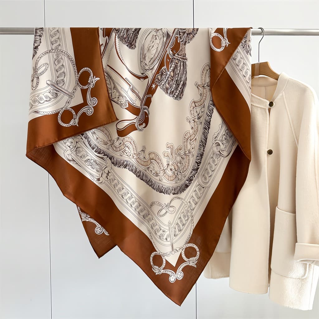 MaraSilk Pure Mulberry Silk-Wool Scarf - Square MS827 51" x 51" MS82702