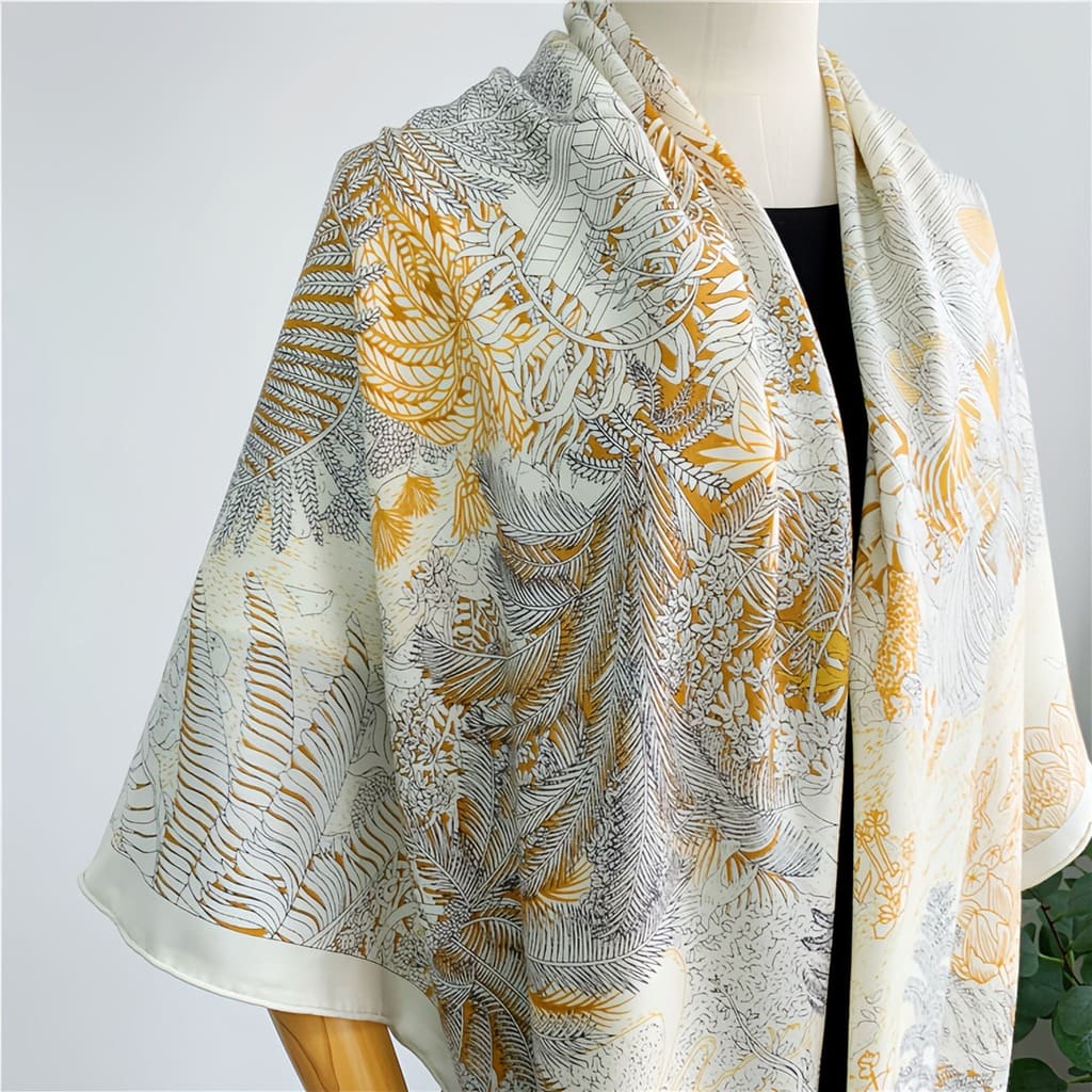 MaraSilk Pure Mulberry Silk-Wool Scarf - Square MS827