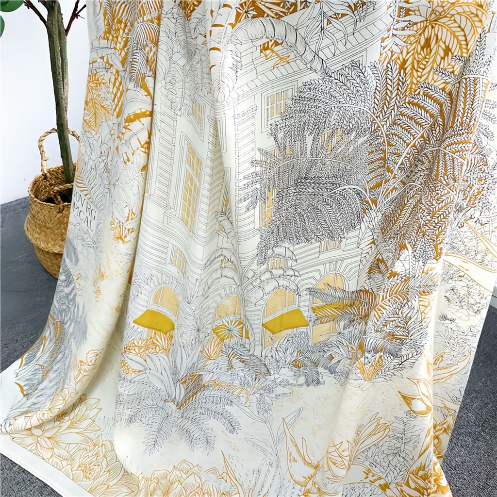 MaraSilk Pure Mulberry Silk-Wool Scarf - Square MS827