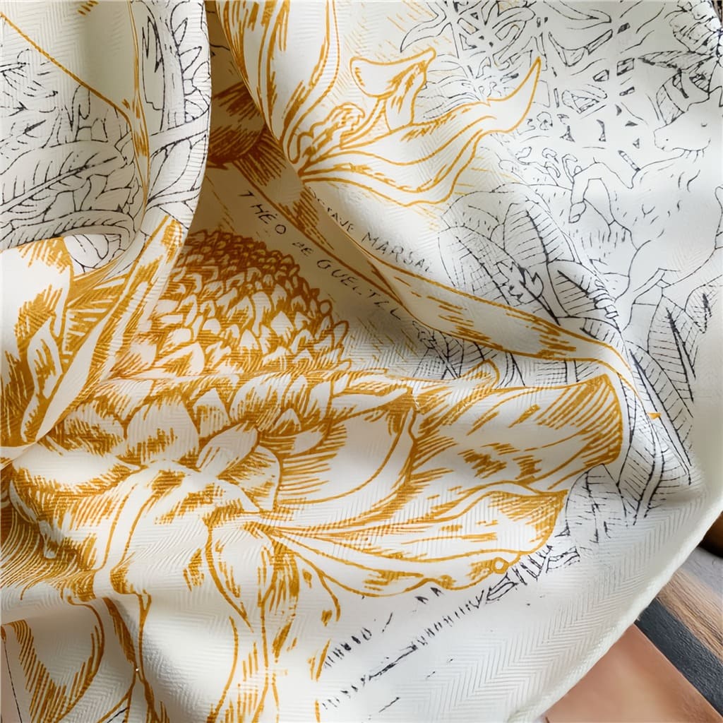 MaraSilk Pure Mulberry Silk-Wool Scarf - Square MS827