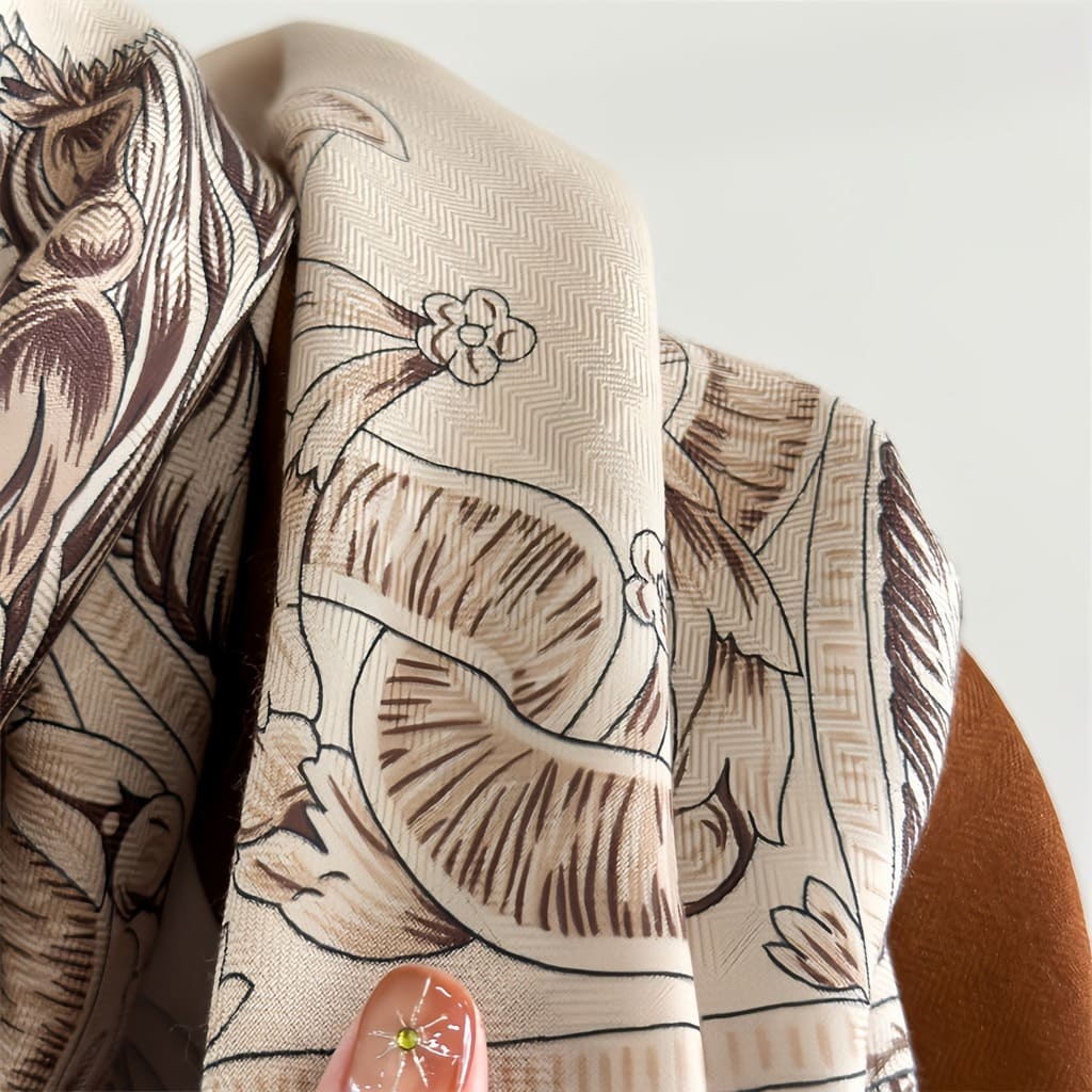 MaraSilk Pure Mulberry Silk-Wool Scarf - Square MS827