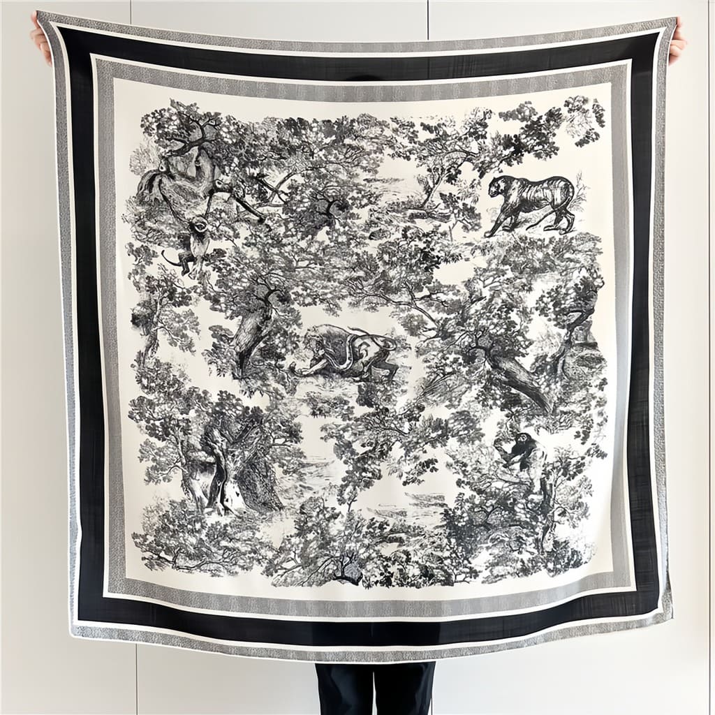 MaraSilk Pure Mulberry Silk-Wool Scarf - Square MS827