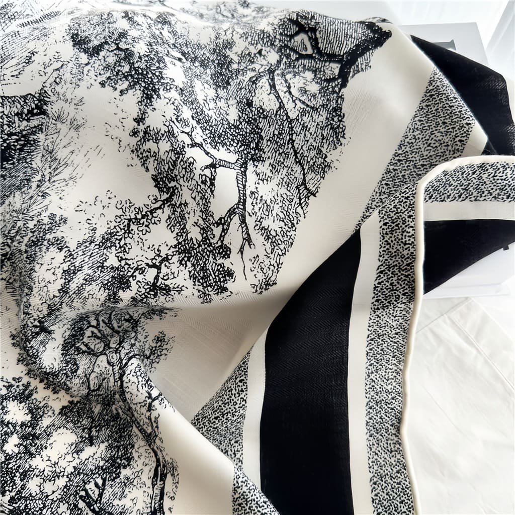 MaraSilk Pure Mulberry Silk-Wool Scarf - Square MS827