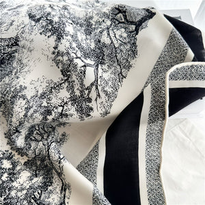 MaraSilk Pure Mulberry Silk-Wool Scarf - Square MS827