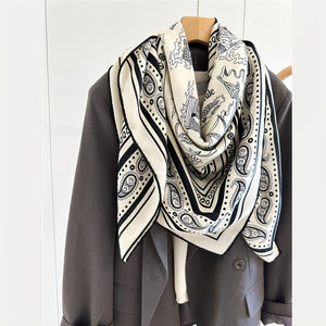 MaraSilk Pure Mulberry Silk-Wool Scarf - Square MS827