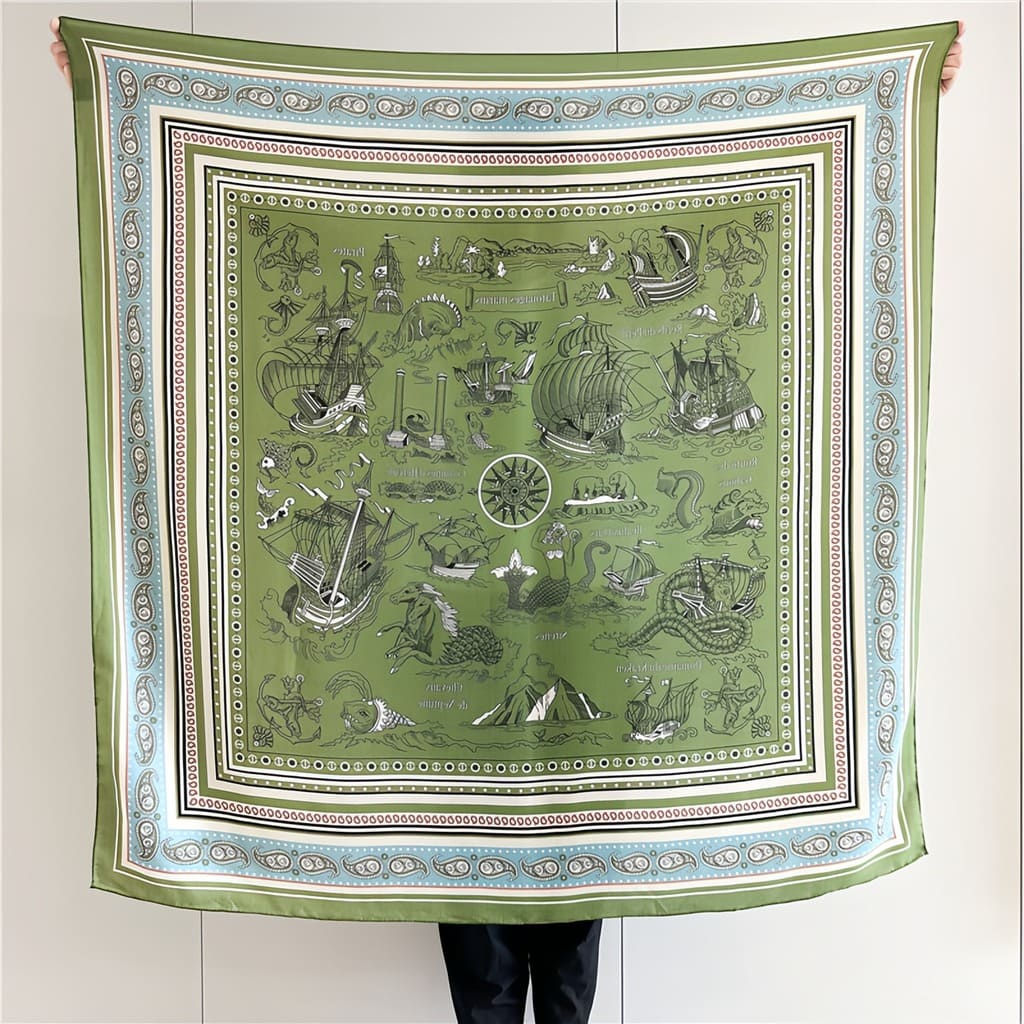 MaraSilk Pure Mulberry Silk-Wool Scarf - Square MS827