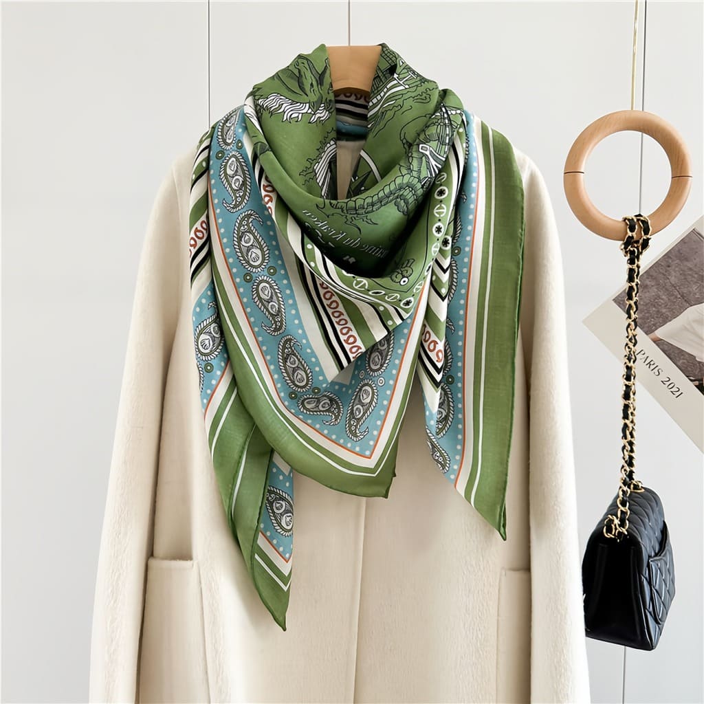 MaraSilk Pure Mulberry Silk-Wool Scarf - Square MS827