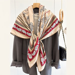 MaraSilk Pure Mulberry Silk-Wool Scarf - Square MS827