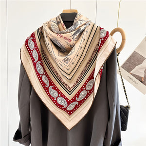 MaraSilk Pure Mulberry Silk-Wool Scarf - Square MS827