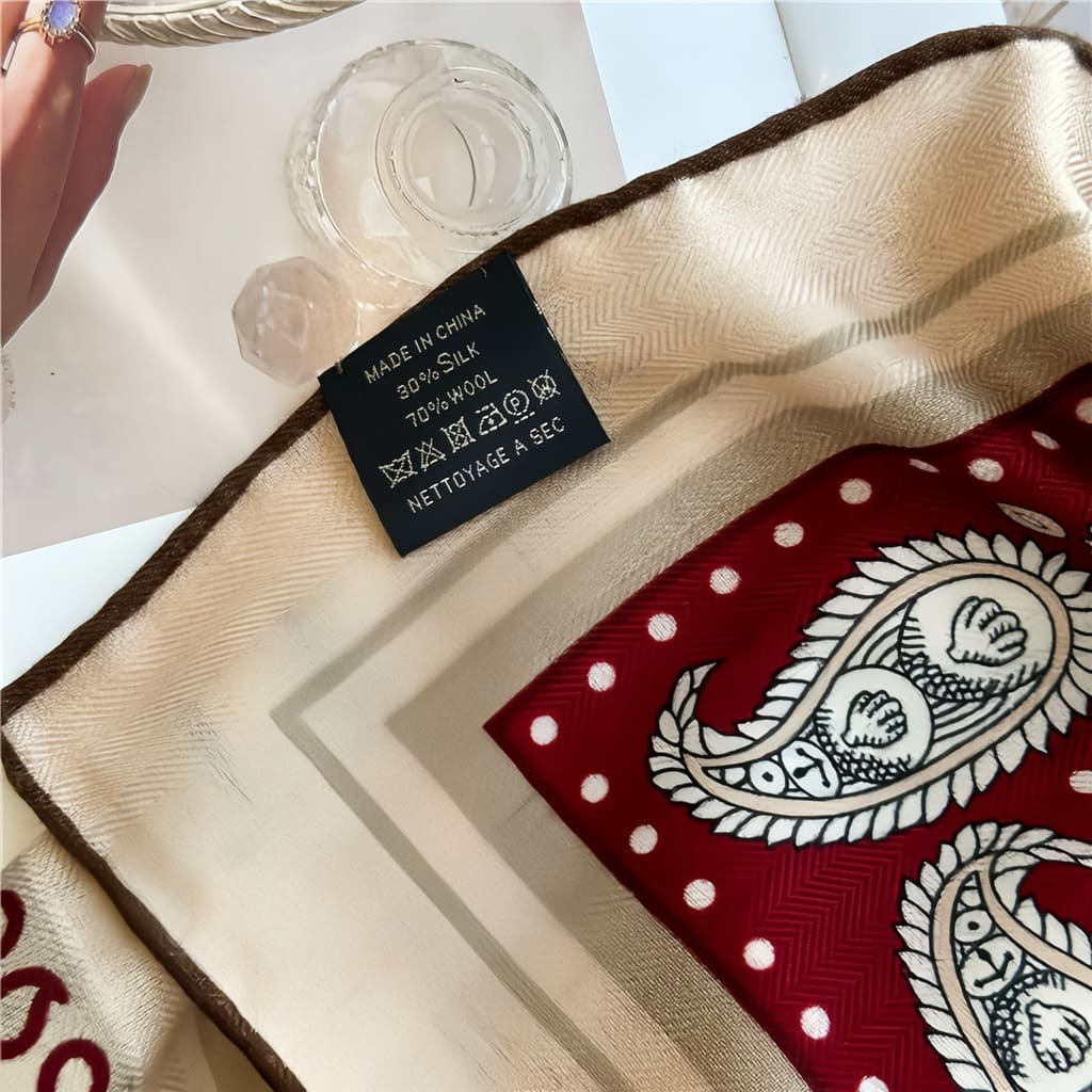 MaraSilk Pure Mulberry Silk-Wool Scarf - Square MS827