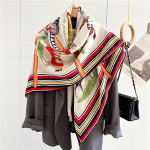 MaraSilk Pure Mulberry Silk-Wool Scarf - Square MS827