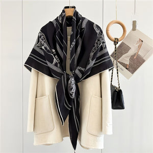 MaraSilk Pure Mulberry Silk-Wool Scarf - Square MS827