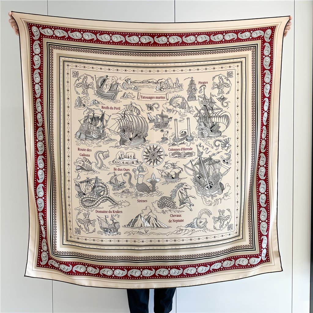 MaraSilk Pure Mulberry Silk-Wool Scarf - Square MS827 51" x 51" MS82706