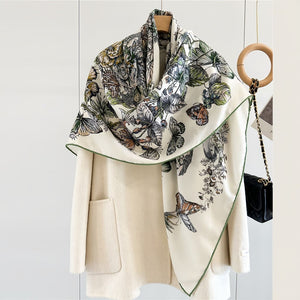 MaraSilk Pure Mulberry Silk-Wool Scarf - Square MS827