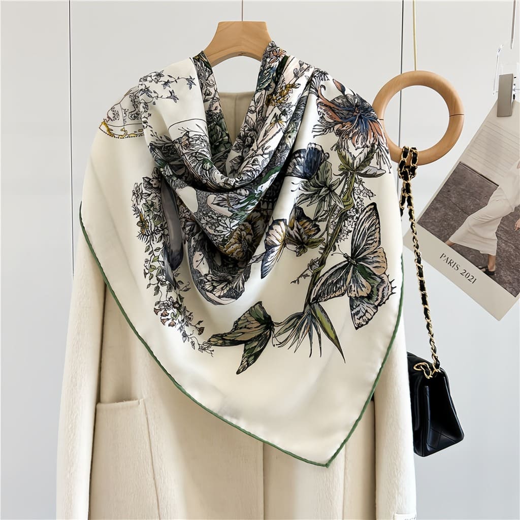 MaraSilk Pure Mulberry Silk-Wool Scarf - Square MS827