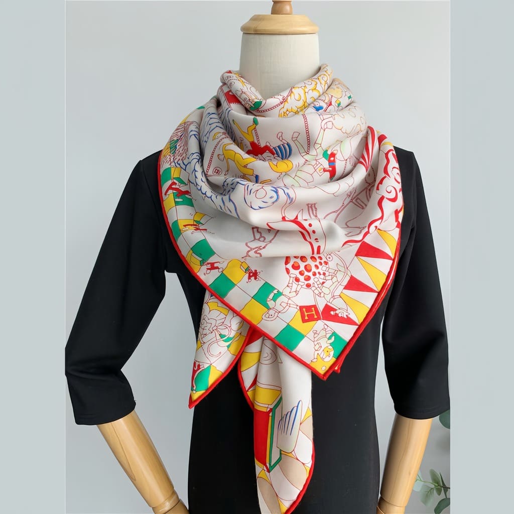 MaraSilk Pure Mulberry Silk-Wool Scarf - Square MS827