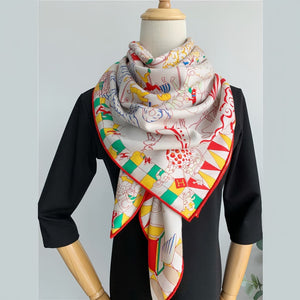 MaraSilk Pure Mulberry Silk-Wool Scarf - Square MS827