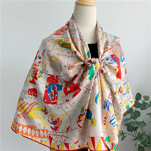 MaraSilk Pure Mulberry Silk-Wool Scarf - Square MS827