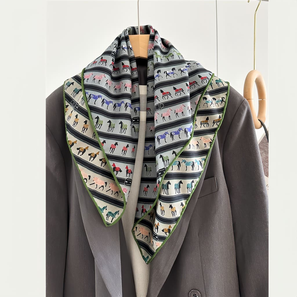 MaraSilk Pure Mulberry Silk-Wool Scarf - Square MS828