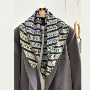 MaraSilk Pure Mulberry Silk-Wool Scarf - Square MS828