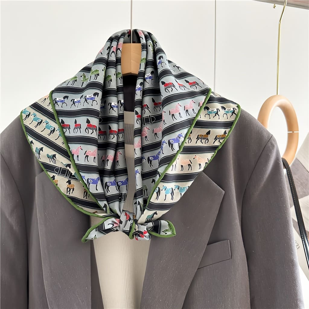 MaraSilk Pure Mulberry Silk-Wool Scarf - Square MS828