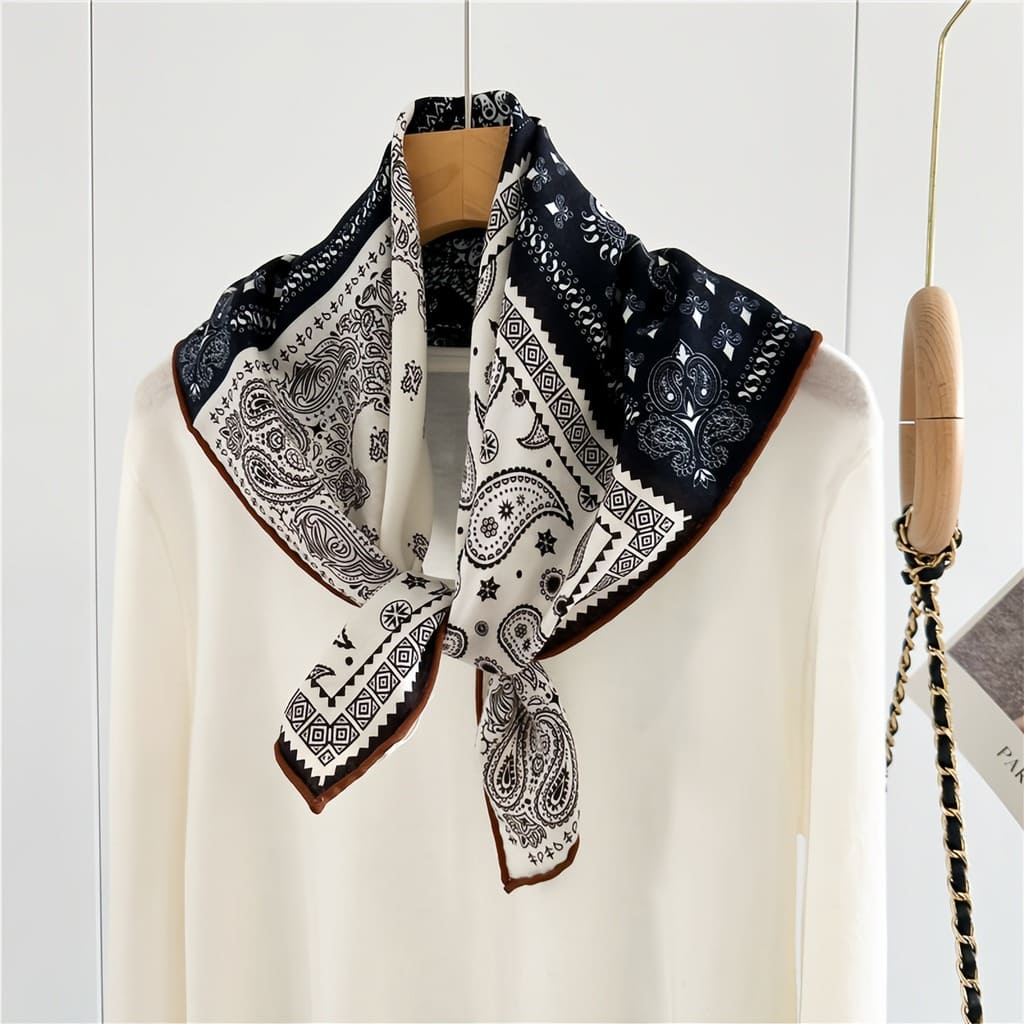 MaraSilk Pure Mulberry Silk-Wool Scarf - Square MS828