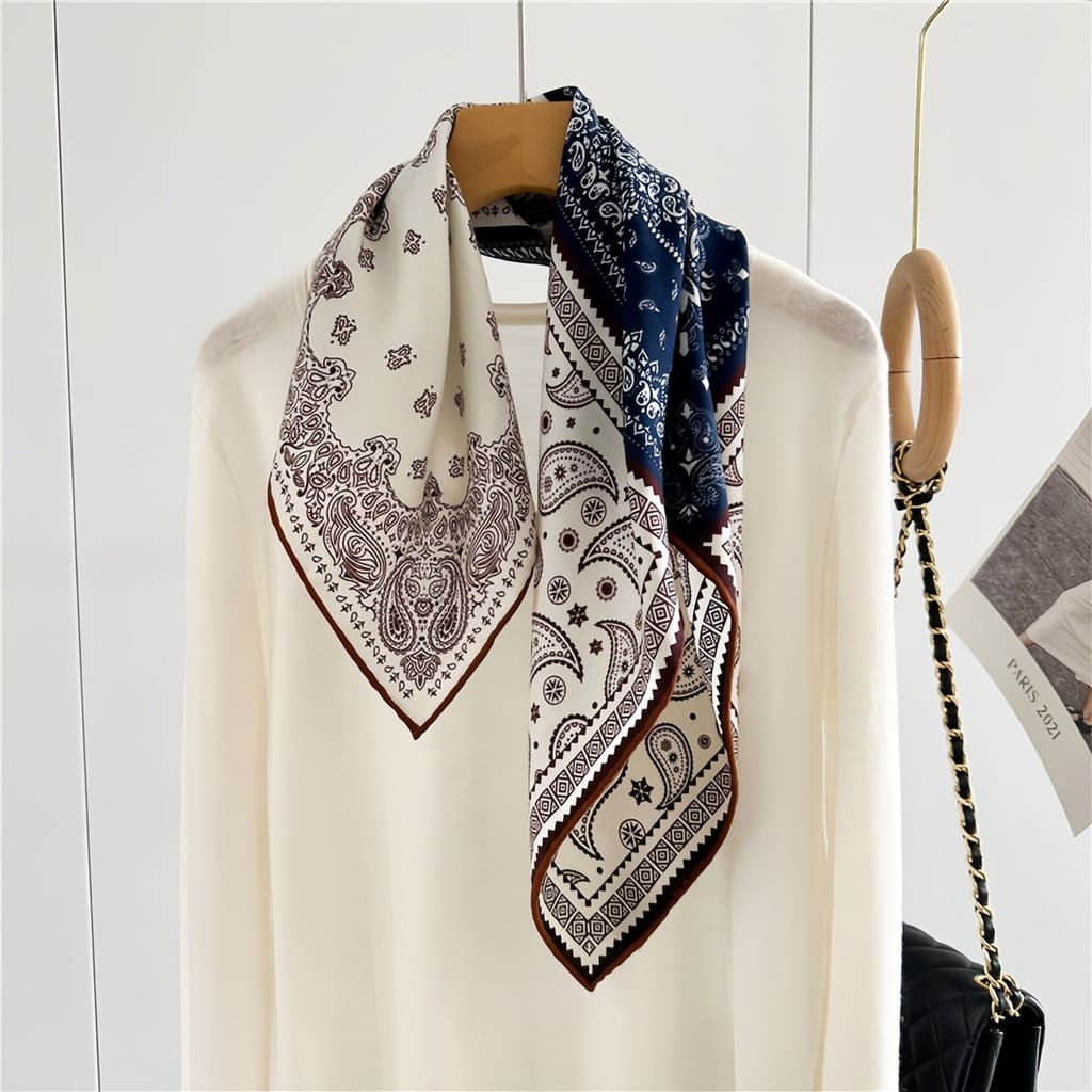 MaraSilk Pure Mulberry Silk-Wool Scarf - Square MS828