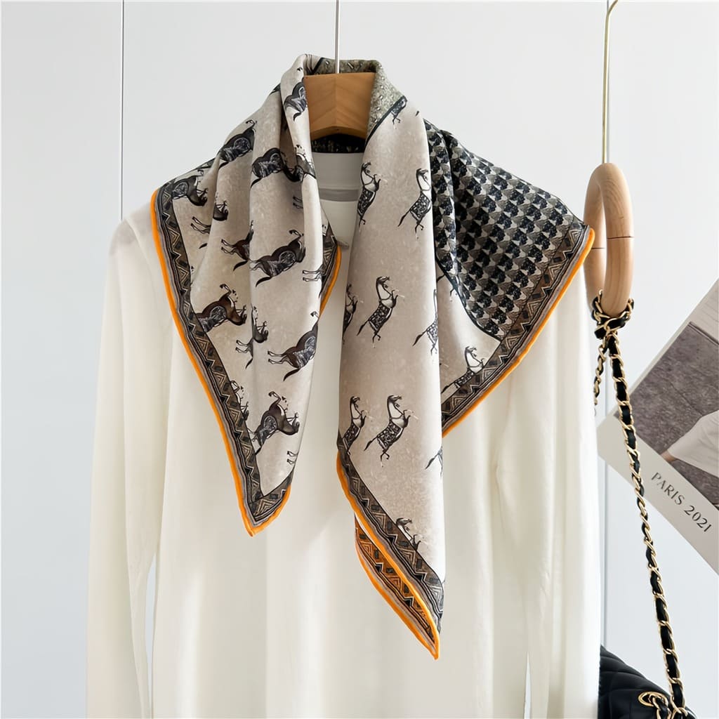 MaraSilk Pure Mulberry Silk-Wool Scarf - Square MS828