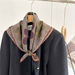 MaraSilk Pure Mulberry Silk-Wool Scarf - Square MS828