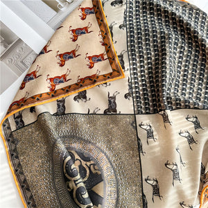 MaraSilk Pure Mulberry Silk-Wool Scarf - Square MS828