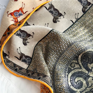 MaraSilk Pure Mulberry Silk-Wool Scarf - Square MS828