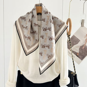 MaraSilk Pure Mulberry Silk-Wool Scarf - Square MS828