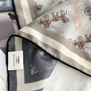 MaraSilk Pure Mulberry Silk-Wool Scarf - Square MS828