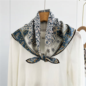 MaraSilk Pure Mulberry Silk-Wool Scarf - Square MS828