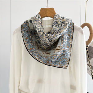 MaraSilk Pure Mulberry Silk-Wool Scarf - Square MS828