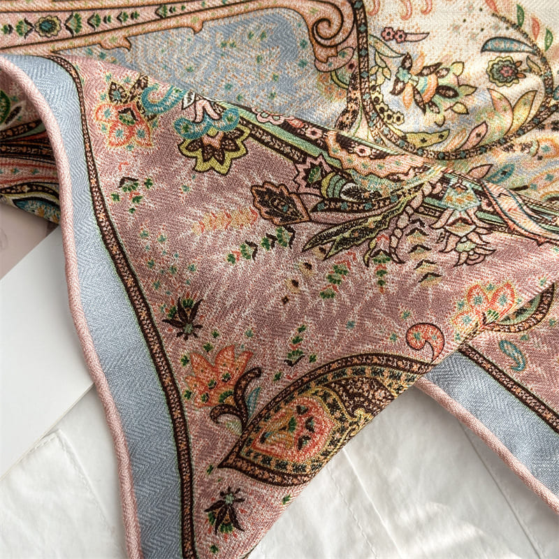 MaraSilk Pure Mulberry Silk-Wool Scarf - Square MS851