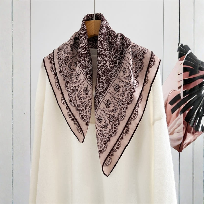 MaraSilk Pure Mulberry Silk-Wool Scarf - Square MS851