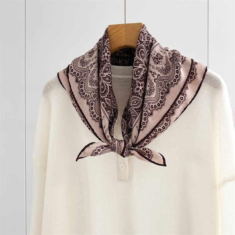 MaraSilk Pure Mulberry Silk-Wool Scarf - Square MS851