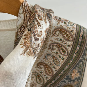 MaraSilk Pure Mulberry Silk-Wool Scarf - Square MS851