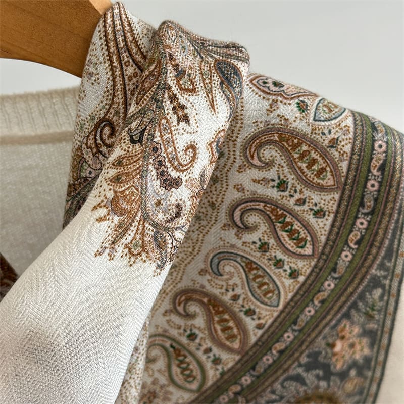MaraSilk Pure Mulberry Silk-Wool Scarf - Square MS851