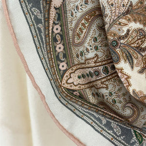 MaraSilk Pure Mulberry Silk-Wool Scarf - Square MS851