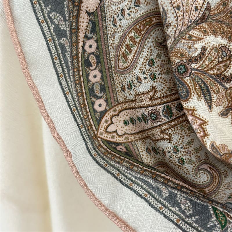 MaraSilk Pure Mulberry Silk-Wool Scarf - Square MS851