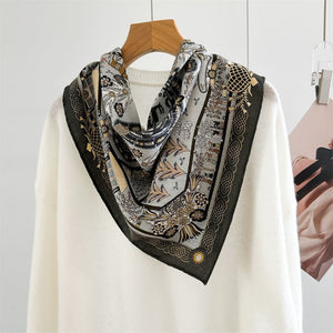MaraSilk Pure Mulberry Silk-Wool Scarf - Square MS896